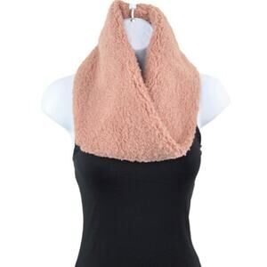 New! Rachel Roy Women's Layla Faux Fur Neck Warmer Snood Scarf Pink